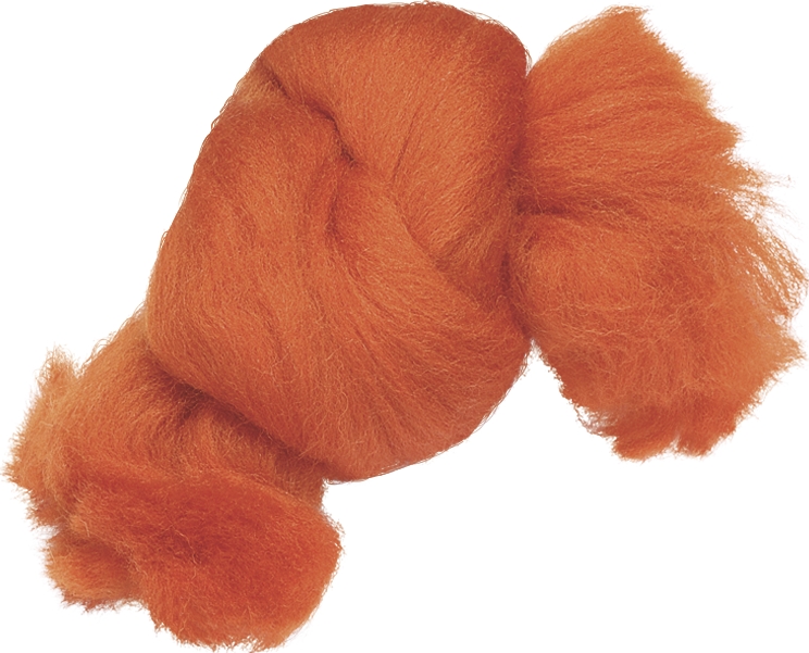 Filzwolle,orange, 50g Märchenwolle Schurwolle Naturwolle