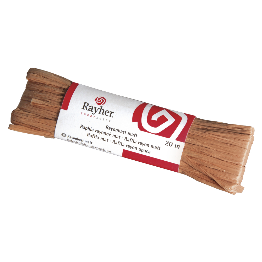 Rayonbast matt mittelbraun 20m Kunstbast Raffia Edelbast
