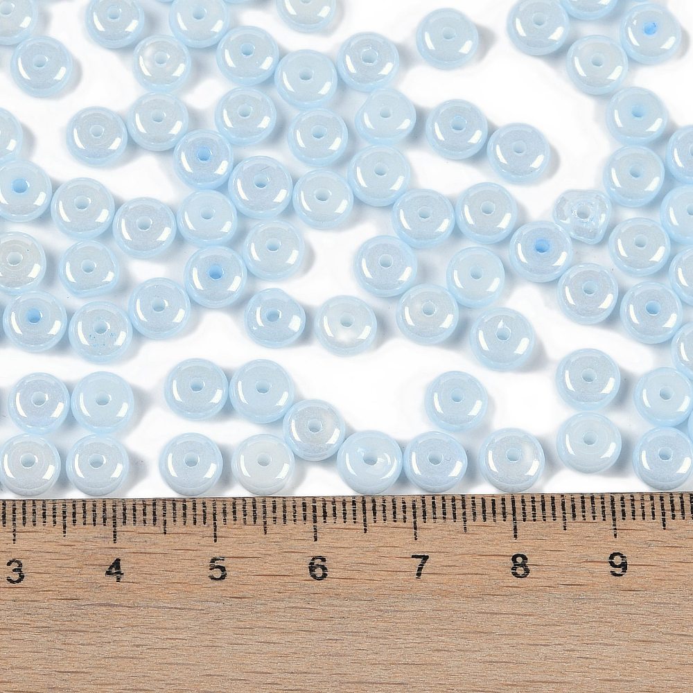 Glasperlen Donut Rondell opak Pastell 6,5x3mm 100 Stück Glasperlen Donut Rondell opak Pastell 6,5x3mm 100 Stück