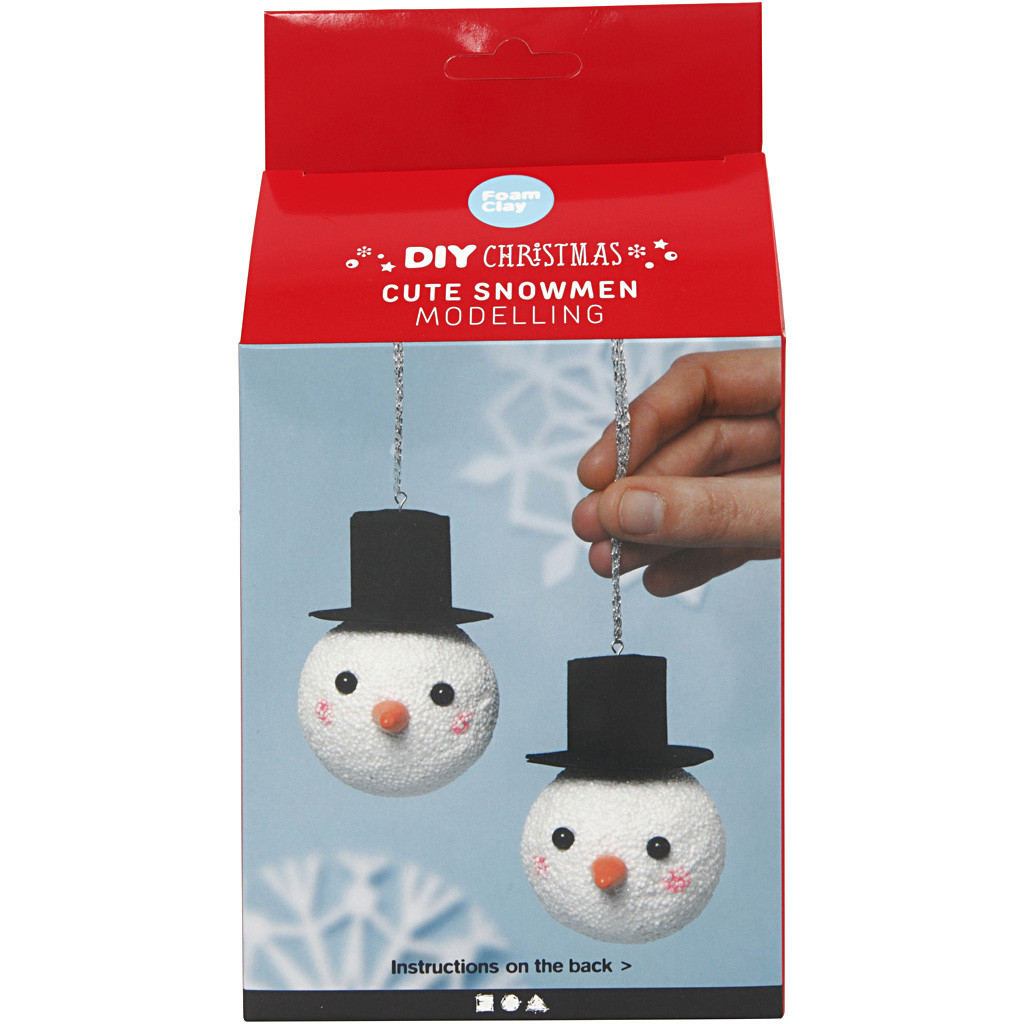 Bastelset Weihnachten Cute Snowmen zum Modellieren 14 teilig