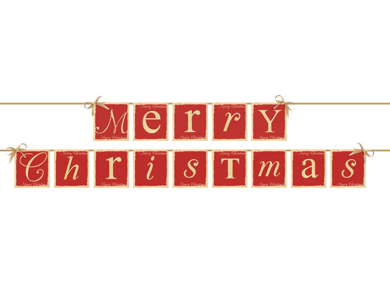 Merry Christmas Girlande Weihnachtsgirlande Papiergirlande Banner 