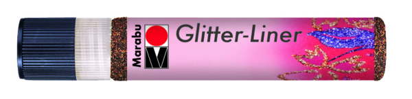 Marabu-Glitter Liner Glitter-Espresso Stoffmalfarbe Fabric Paint 25ml