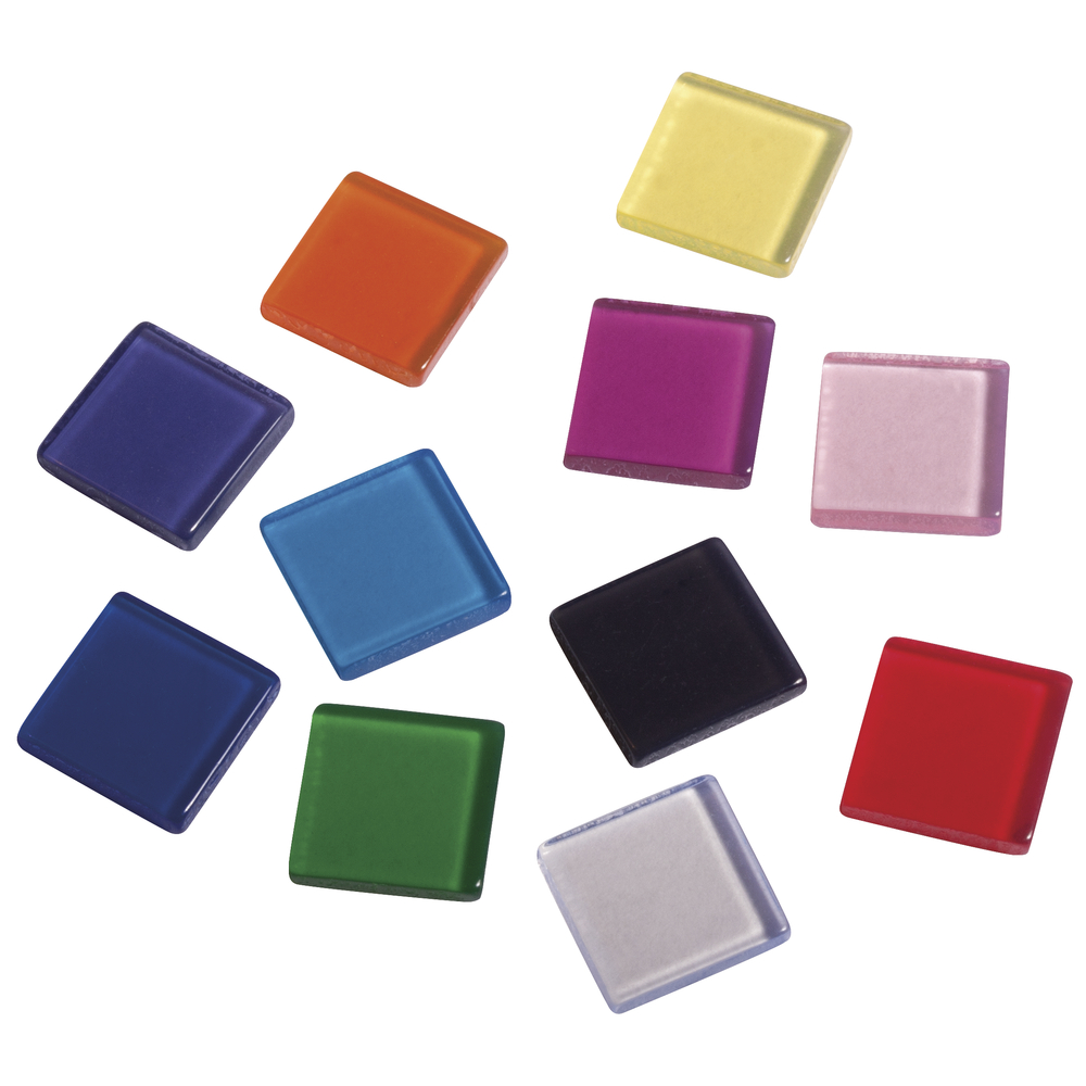 Acrylmosaik transparent bunt, 1x1 cm, 50 g/ ca. 205 Stück Acryl-Mosaik
