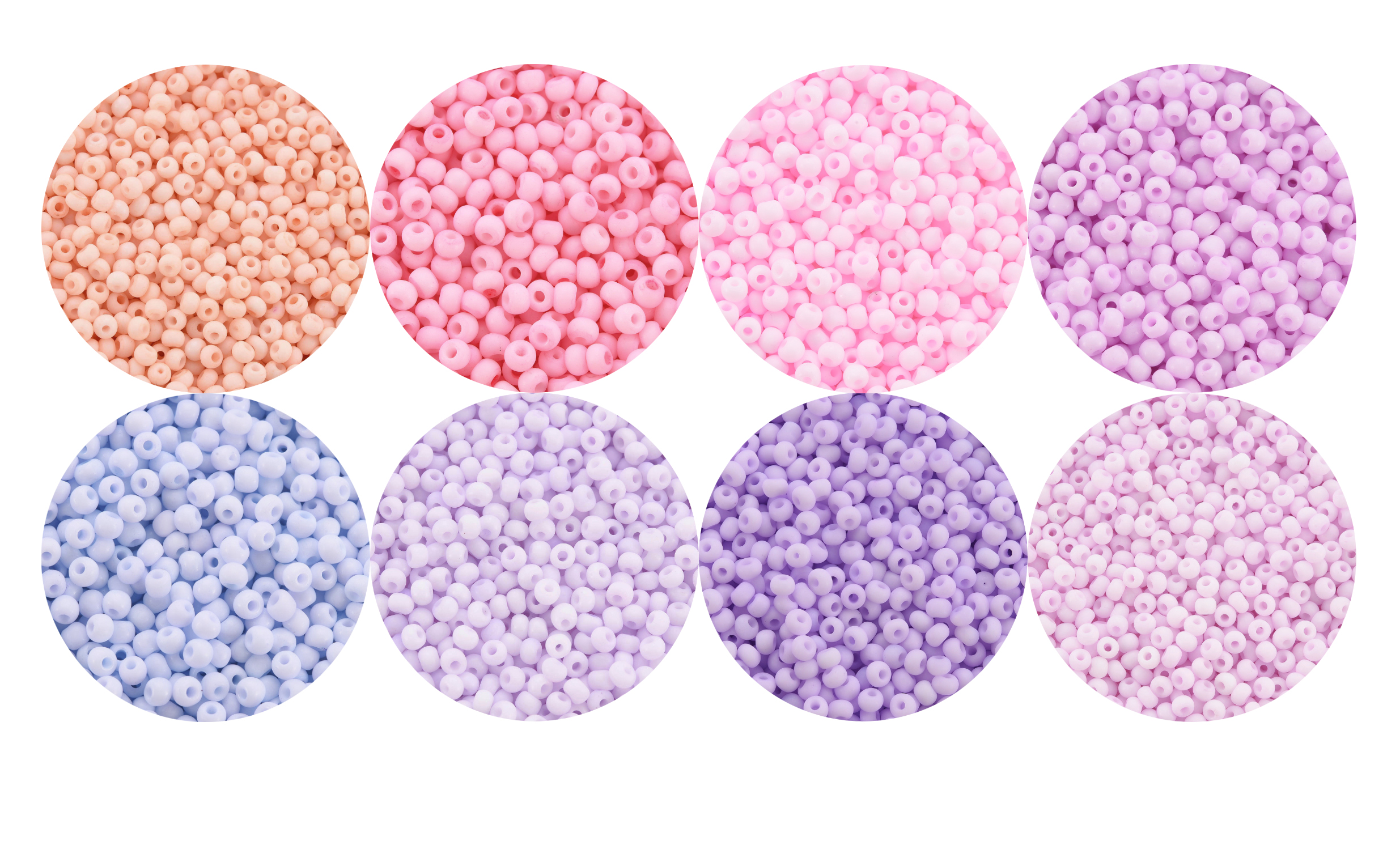 Rocailles Perlen Set Rosa-Lila Töne 8 Dosen Rocailles Perlen Set Rosa-Lila Töne 8 Dosen