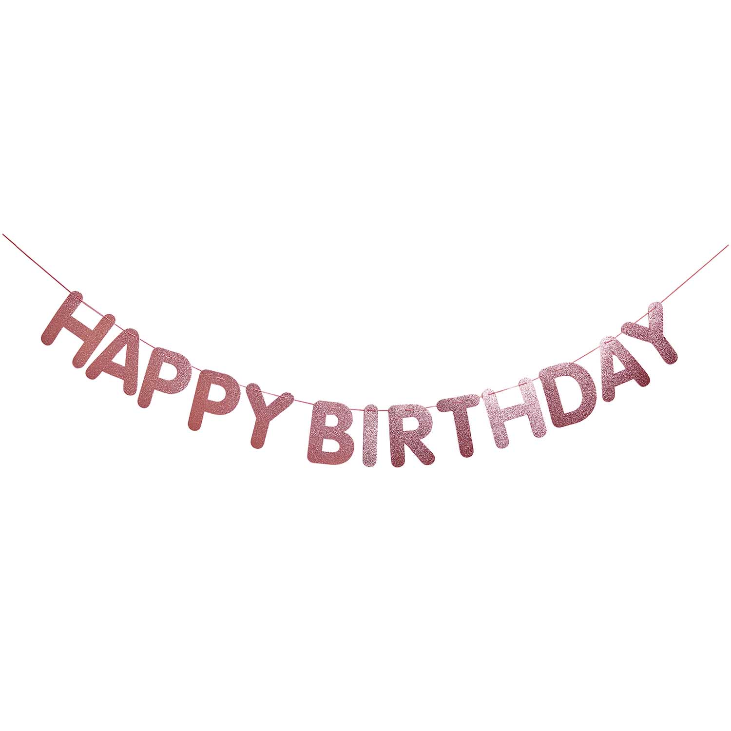 Girlande Happy Birthday Glitter ROSA 350g/m² beidseitig beglittert 5m Girlande Happy Birthday Glitter ROSA 350g/m² beidseitig beglittert 5m