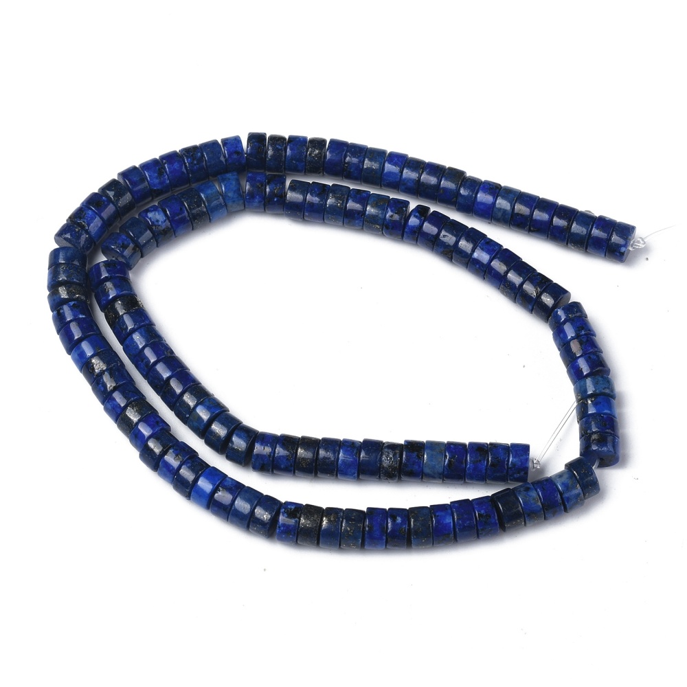 Natürliche Lapislazuli Perlenstrang gefärbt Scheibe 6x3 mm ca. 119~131 Stk./Strang 40cm