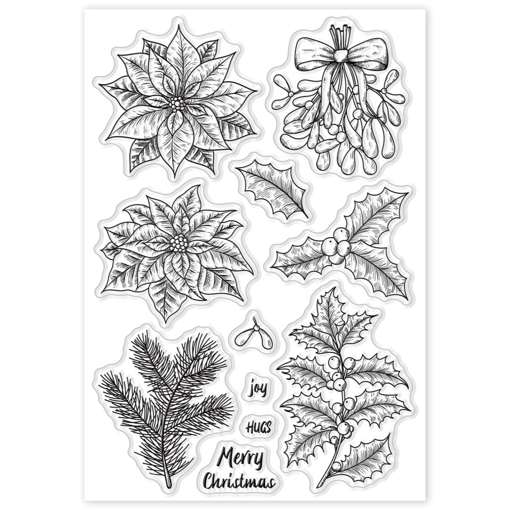 Silikonstempel Weihnachtsstern Merry Christmas 16x11cm 1 Bogen Silikonstempel Weihnachtsstern Merry Christmas 16x11cm 1 Bogen