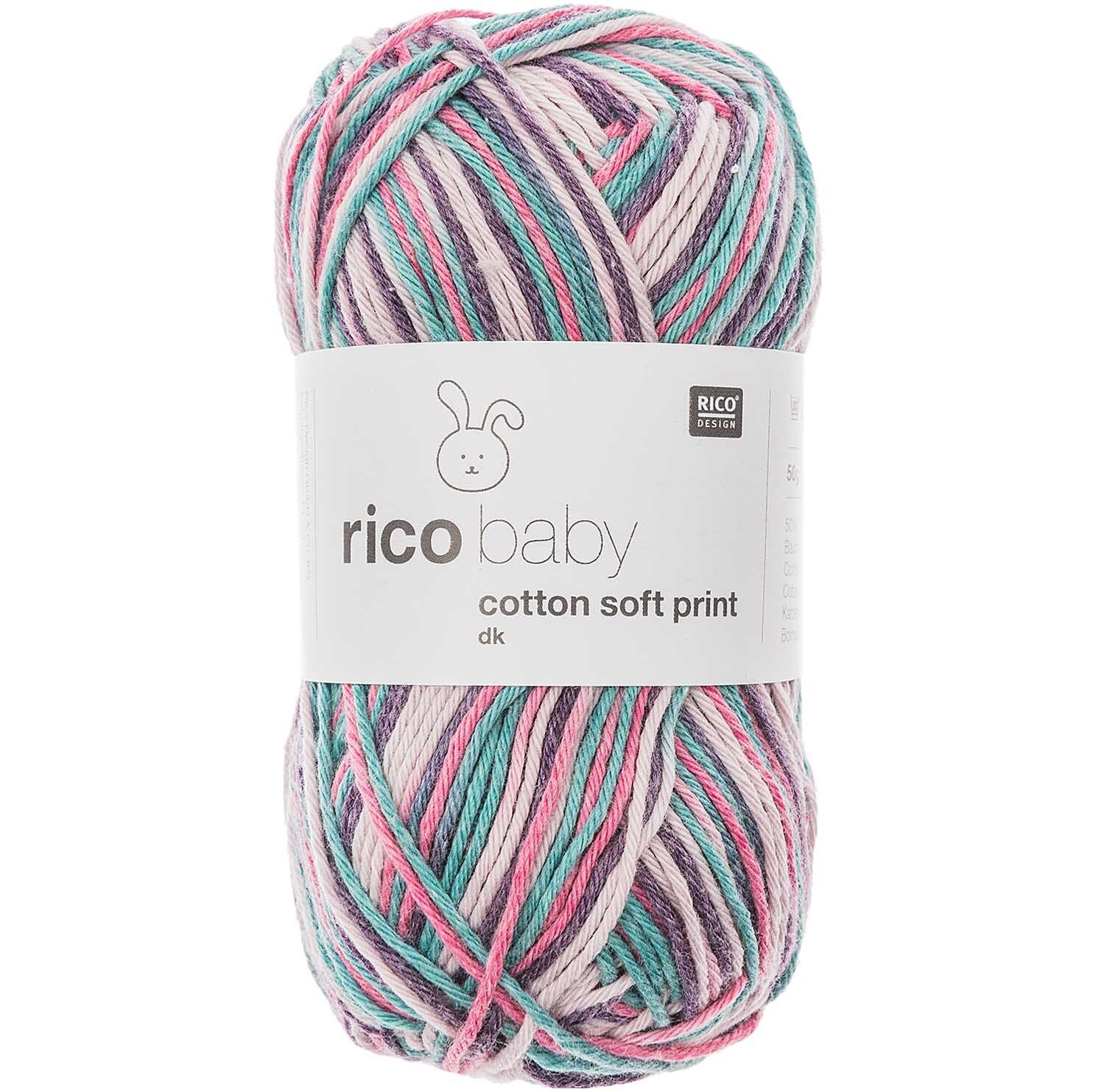 Rico Baby Cotton Soft Print dk ROSA TÜRKIS 50g 125m