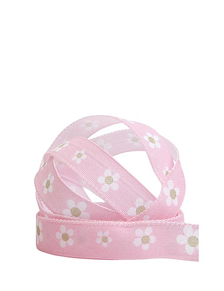 Dekoband Blumen rosa