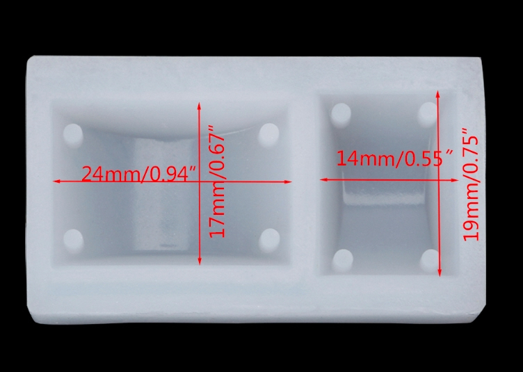 Silikonform Rechteck 4,5x2,8cm DIY Mold Armband Anhänger Schmuckherstellung 