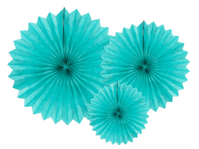 Seidenpapier-Rosetten 20cm, 30cm, 40cm 3 Stück Tissue Fan