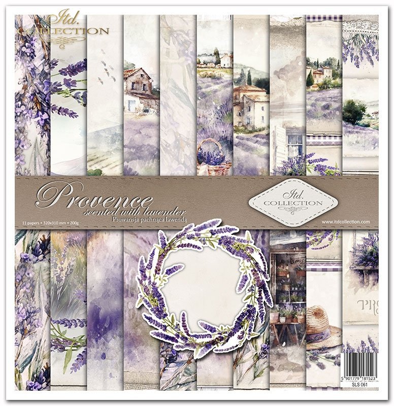 Scrapbookingpapier Set Provence scented with lavender 310x320 mm 11 Blatt