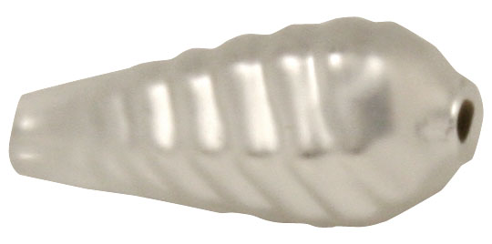 Hohlglas-Tropfen 18 x 7 mm, strukturiert, 12 Stück, weiss matt