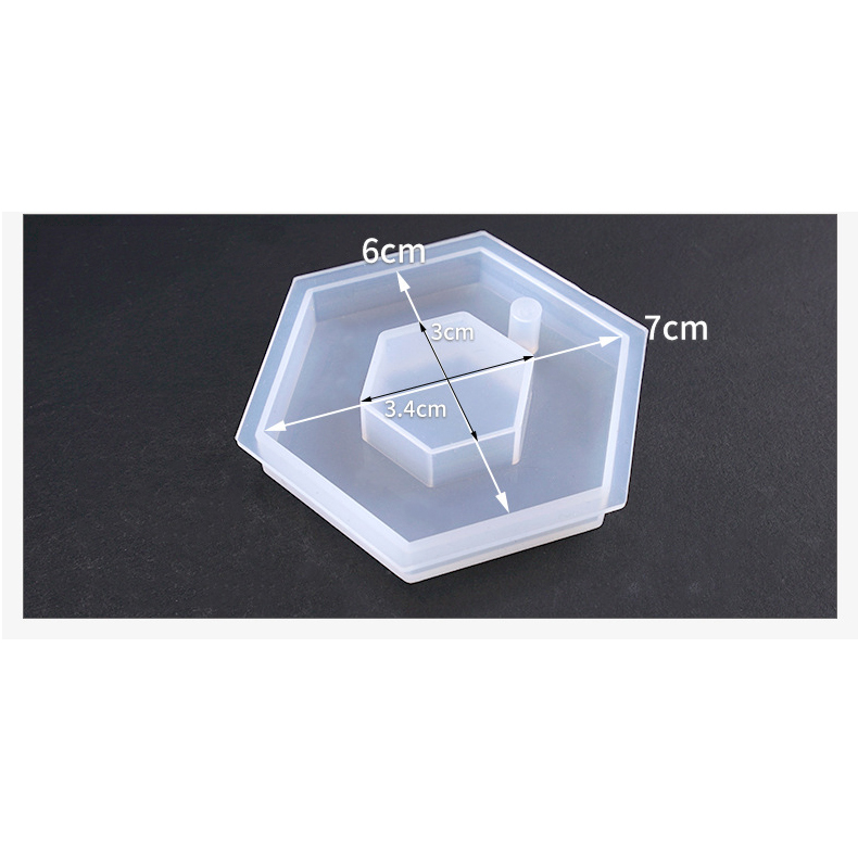 Silikongießform Hexagon Sechseck 7x6x1cm