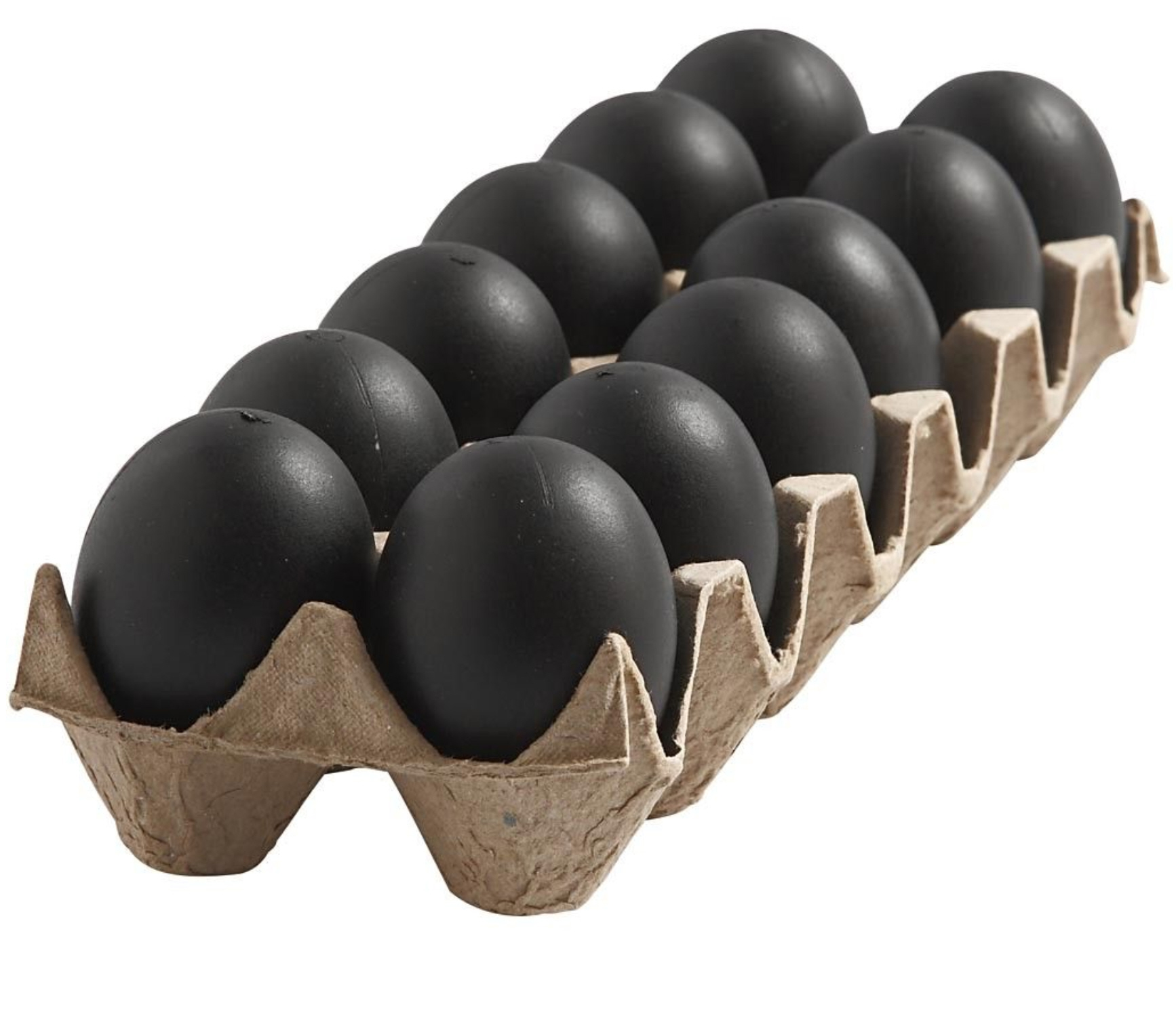 Ostereier Plastikeier 6cm schwarz Easter Eggs 12 Stück im Eierkarton