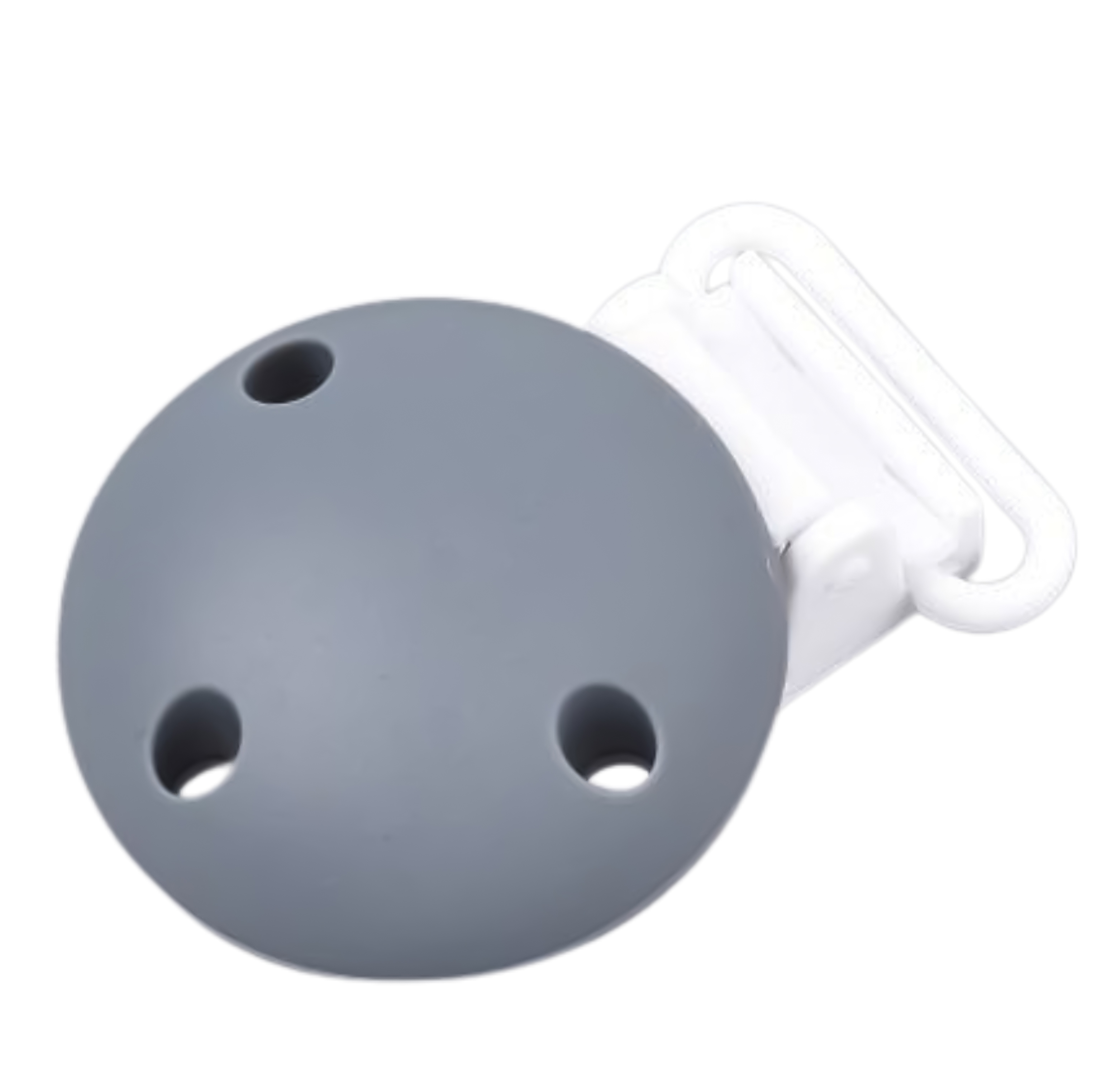 Silikon Schnuller Clip GRAU 49x34x30mm