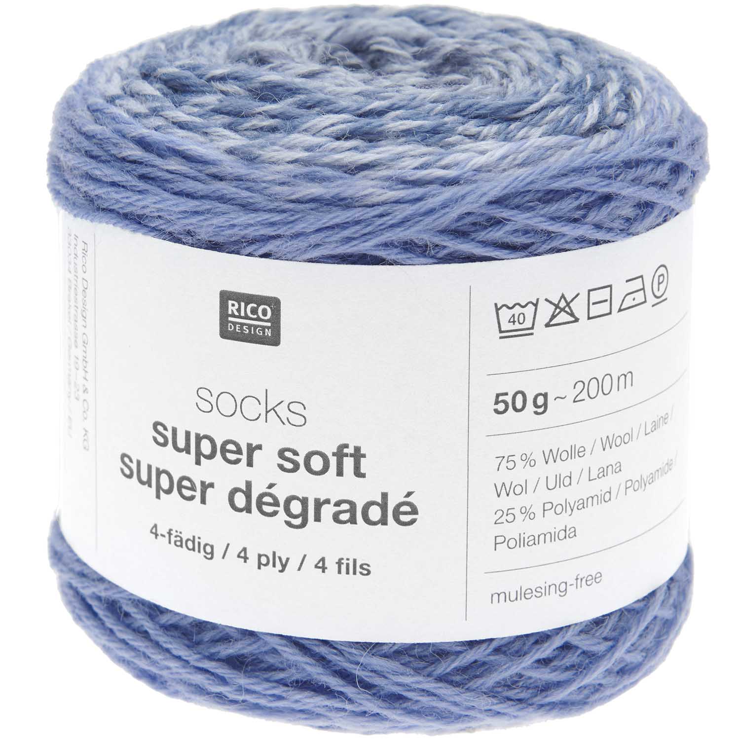 Rico Design Socks Super Soft Super Dégradé 4-fädig 50g 200m Rico Design Socks Super Soft Super Dégradé 4-fädig 50g 200m