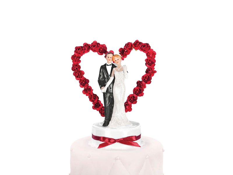 Brautpaar Cake Topper Newly-weds rot 16cm 