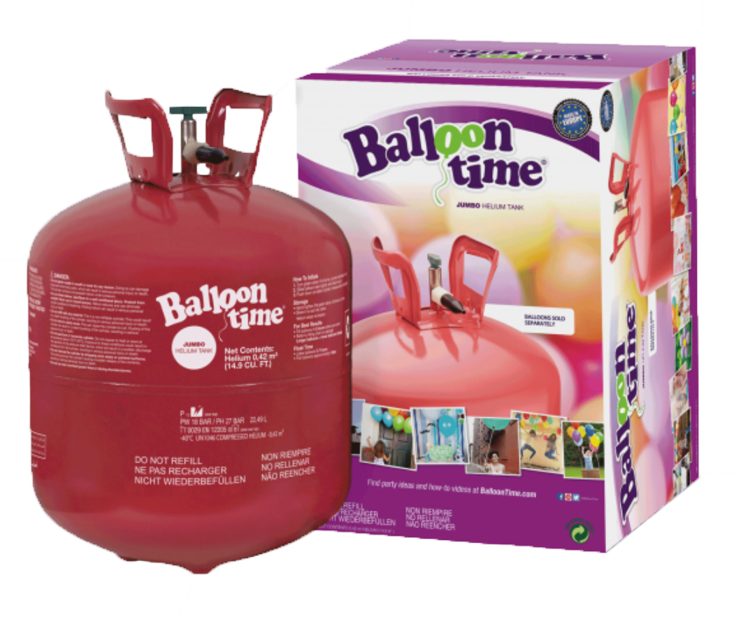 Ballontime Ballongas Jumbo Kartusche Helium 0,42m³ 50 Ballone Heliumflasche Heliumgas Heliumballons Einwegflasche  Helium Tank