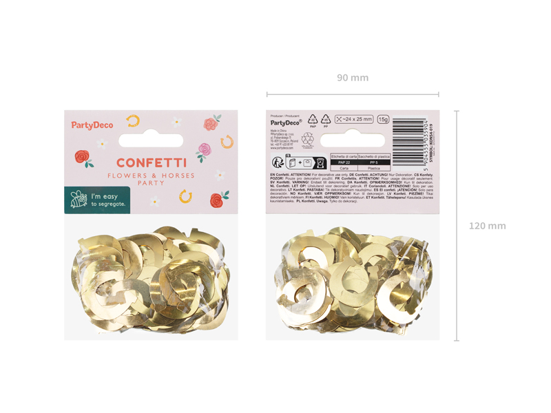 Konfetti Hufeisen aus Folie in Gold 15g