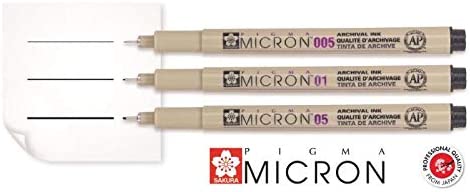 Pigma Micron Fineliner Set 6 Stifte schwarz 