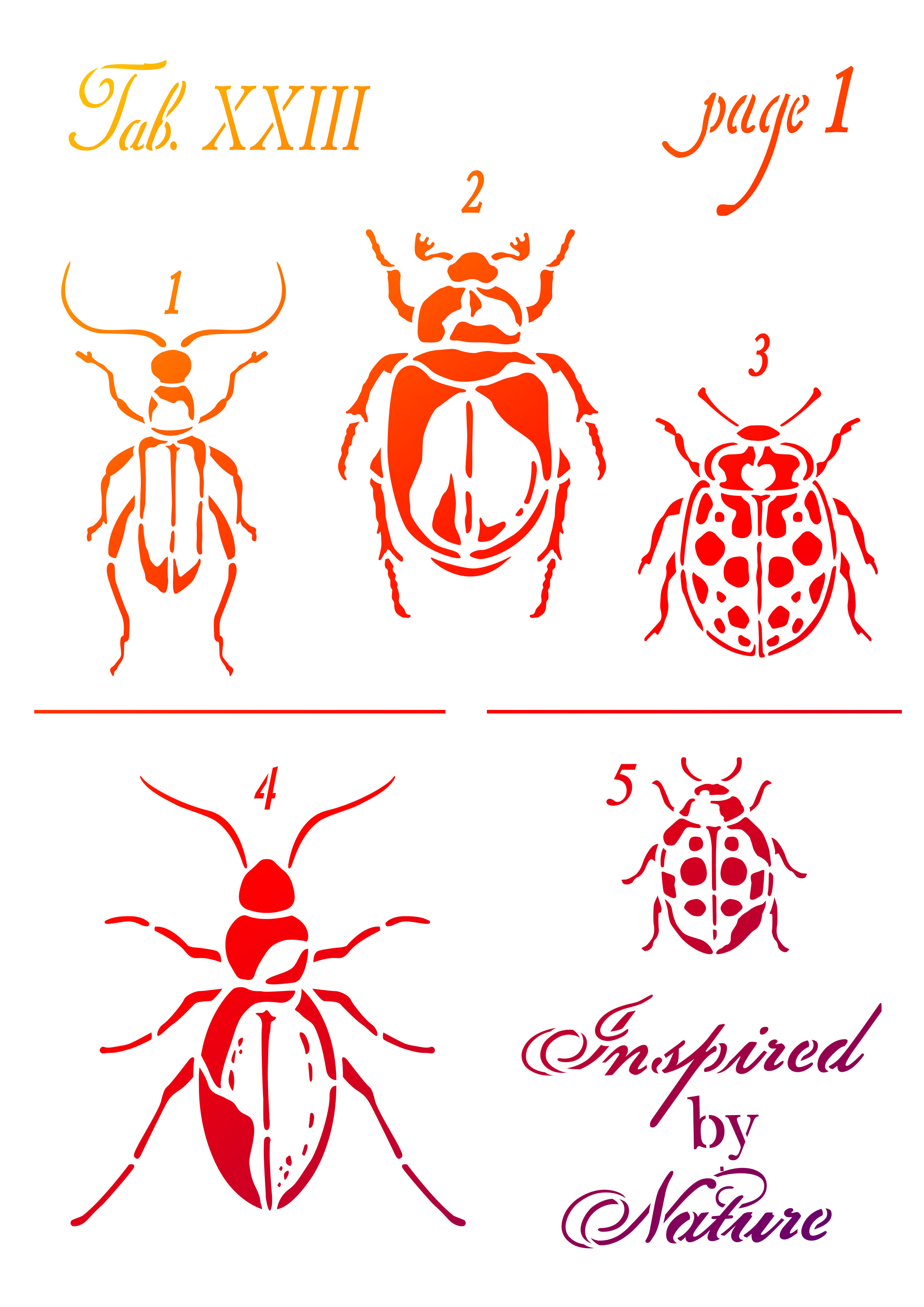 Universal-Schablone Vintage Käfer Beetles Stencil Template DIN A4