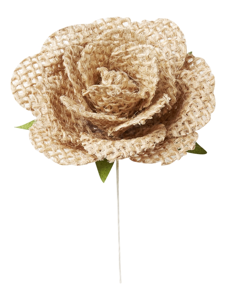 Rosen Jute natur, 5 cm, 2 Stück/Beutel