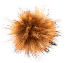 Fellpompon mit Druckknopf, 100 % Acryl ca. 12 cm