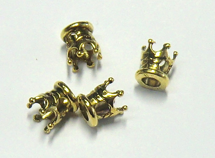 Metallkrone goldfärbig, 10x9mm, 4 Stück/Btl