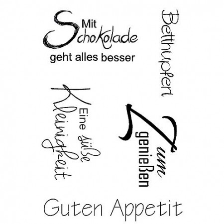  Silikonstempelset Stempel Clear, Guten Appetit, A7 74x105mm , 5 - teilig, transparent