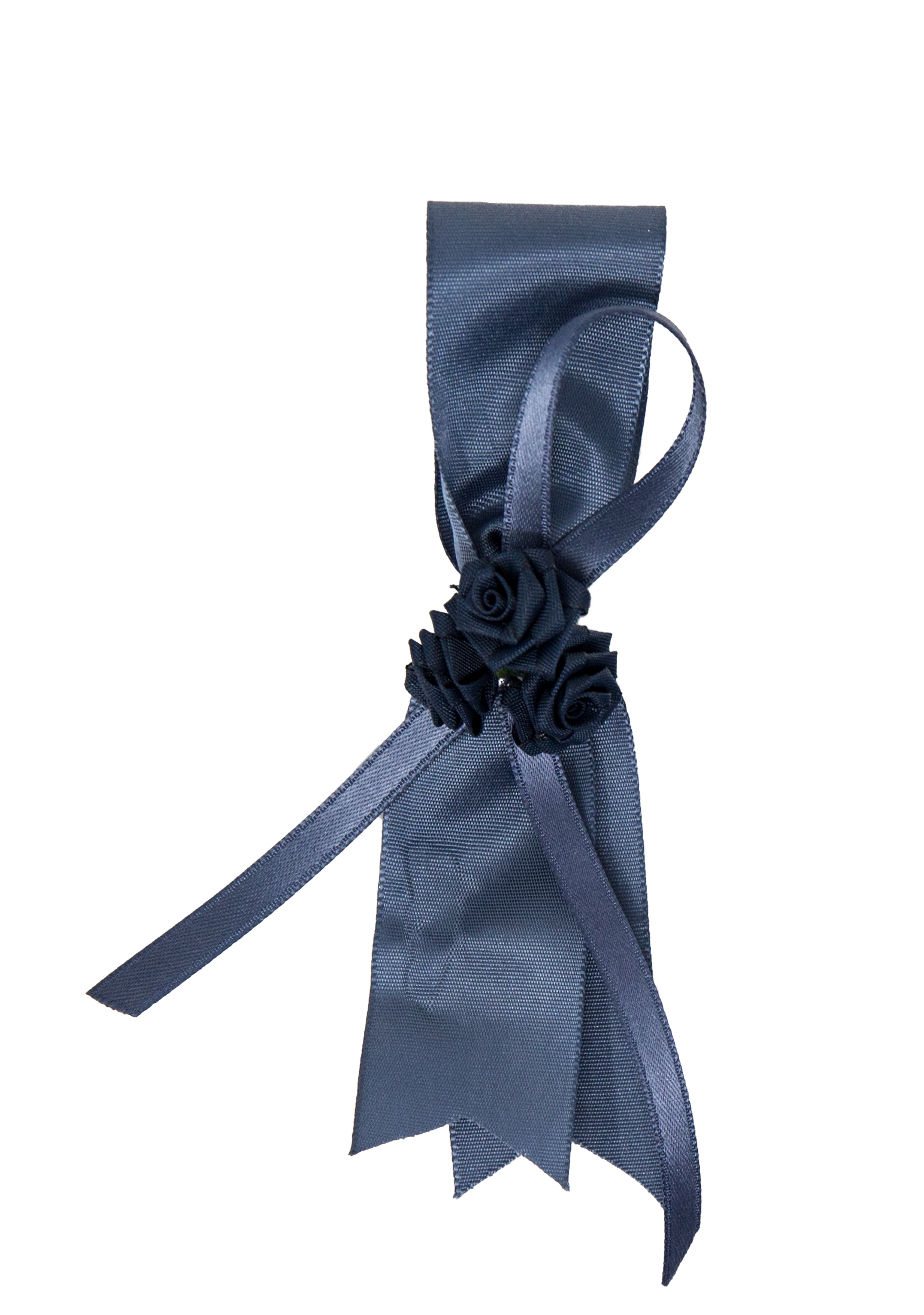 Anstecker Satinschleife mit 3 Diorröschen Ribbon Bow, inkl. Anstecknadel