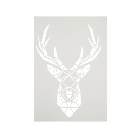 Universal-Schablone Hirschkopf Trophäe Deer Schablone Stencil Template Schablone A4