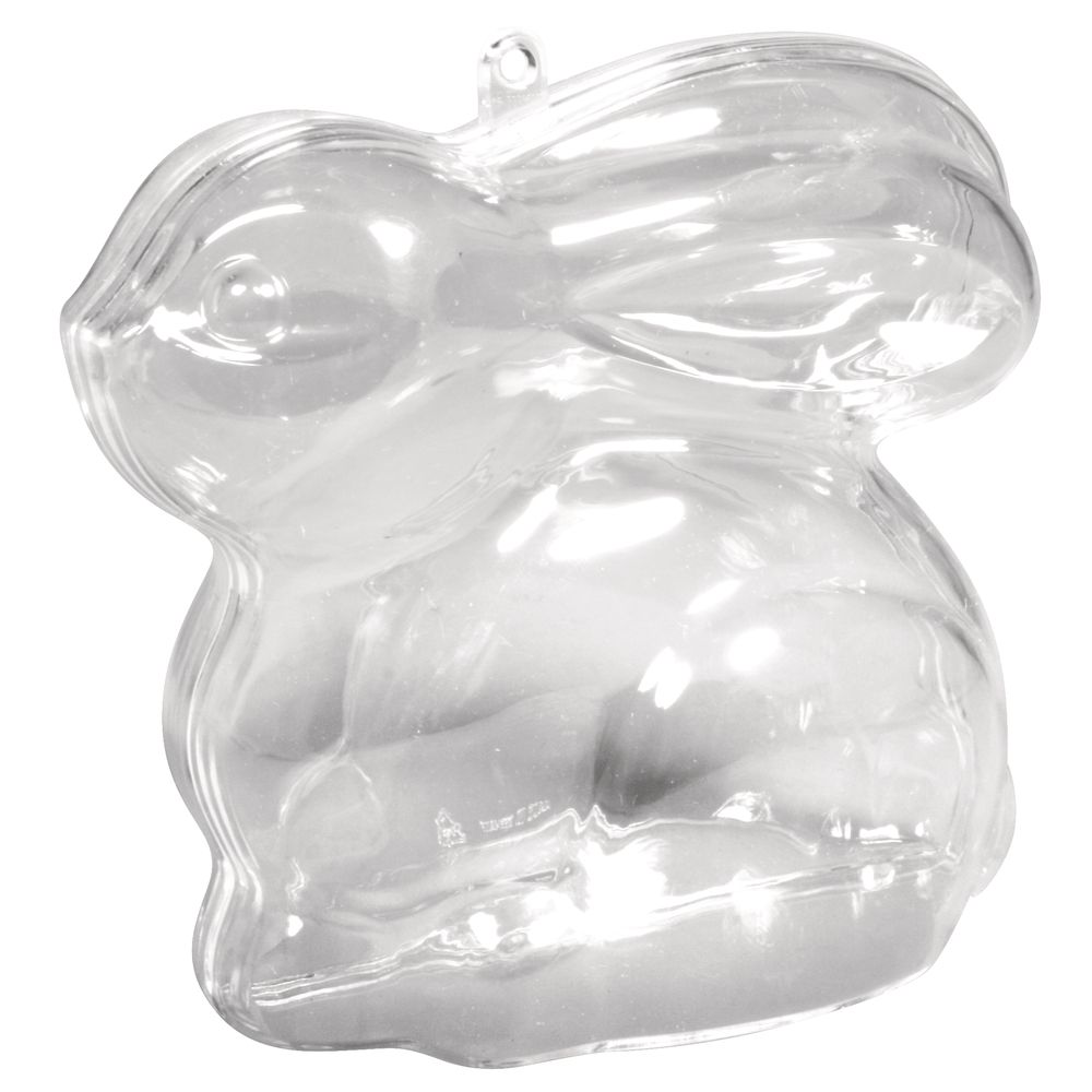 Plexi-Hase 9cm sitzend teilbar glasklar