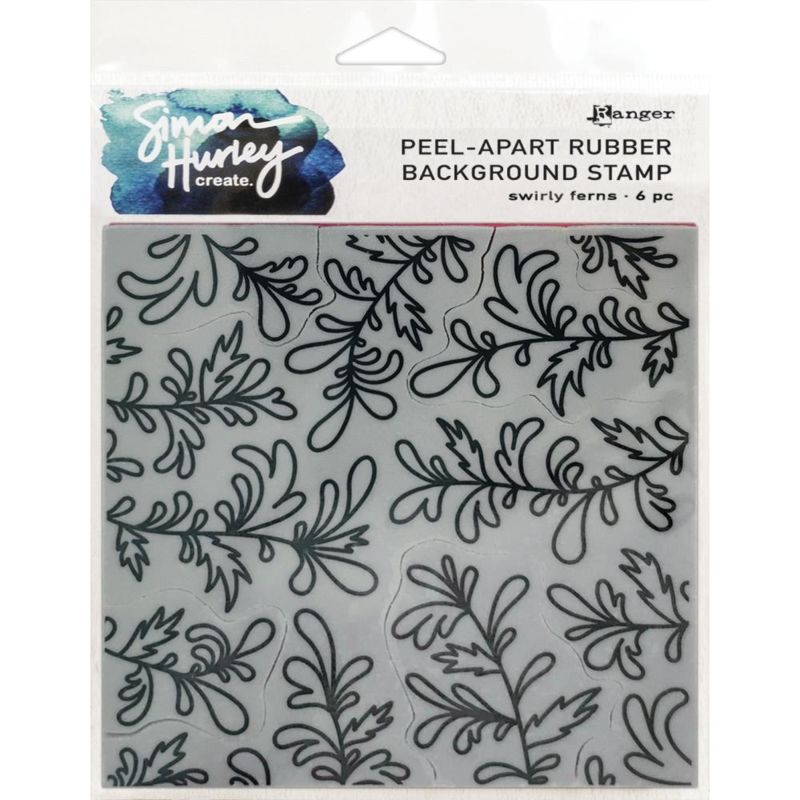 Hintergrundstempel Swirly Ferns Ranger Simon Hurley Create Background Stamp 15,2x15,2cm