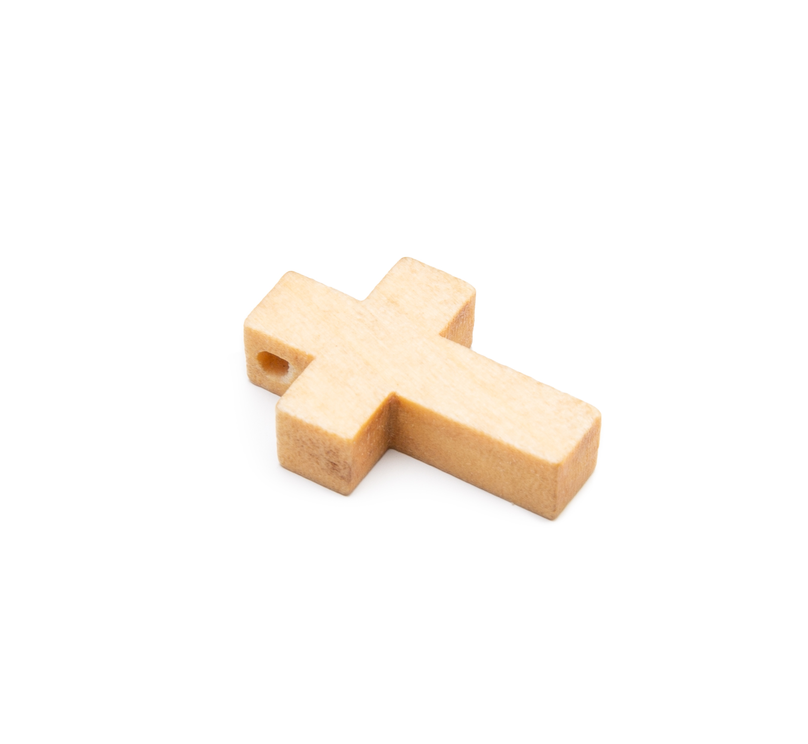 Holzkreuz-Anhänger natur hell 22x14x4mm 10 Stück 