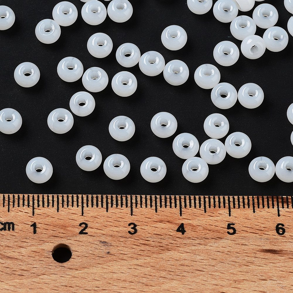 Rocailles Glasperlen Jade-Imitation 5,5x3,5mm 100 Stück / Dose Rocailles Glasperlen Jade-Imitation 5,5x3,5mm 100 Stück / Dose