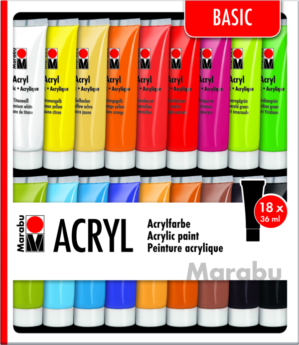 Acrylfarben-Set 18 x 36 ml 
