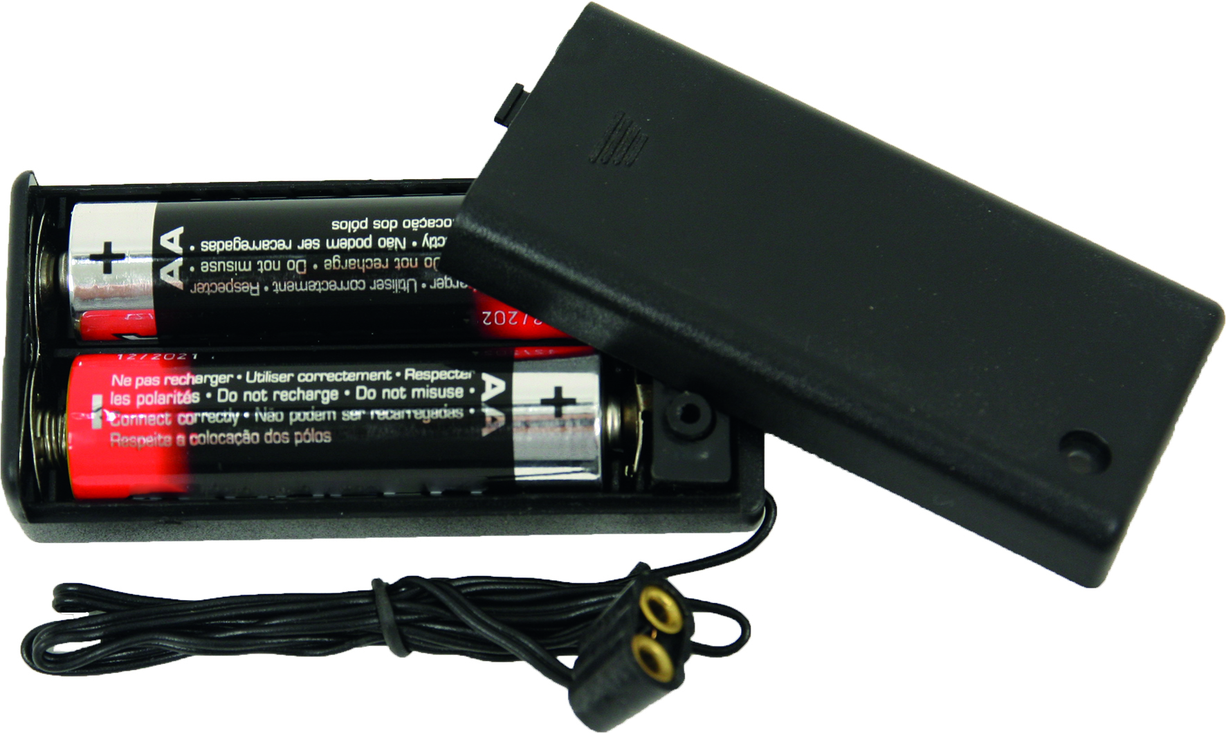 Batteriehalter (AA Batterien) für Stecker 3,5V 48cm Kabel 
