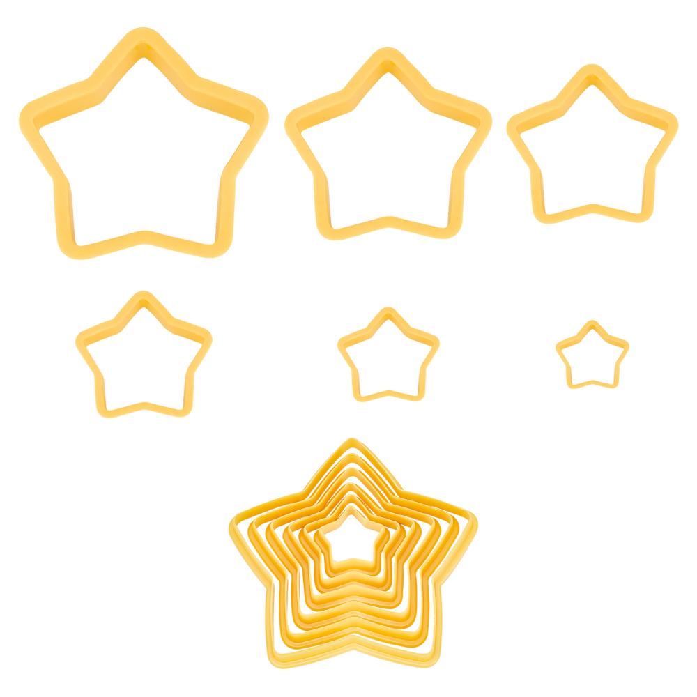 Ausstechformen-Set Sterne 4~13,5x4,2~13,8x1,3~1,4cm 6 Stück 