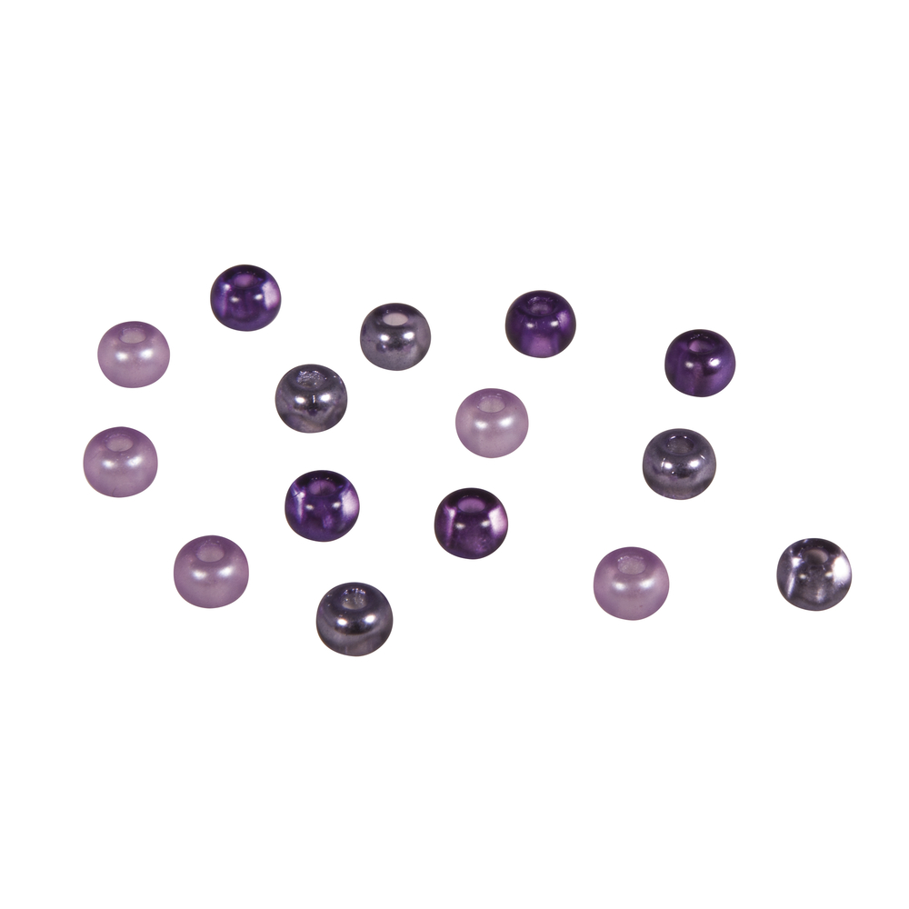 Rocailles Perlen mit Großloch, violet lila Mix, 5,5mm, 80 Stück