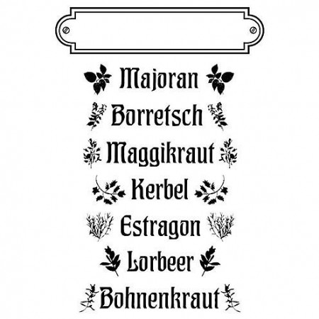 Silikonstempel Kräuter - Majoran, Borretsch, Maggikraut,....