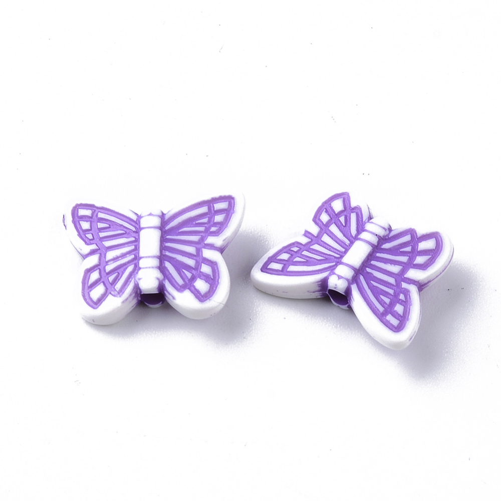 Acrylperlen Schmetterlinge bunt 11x14 mm 50 Stück