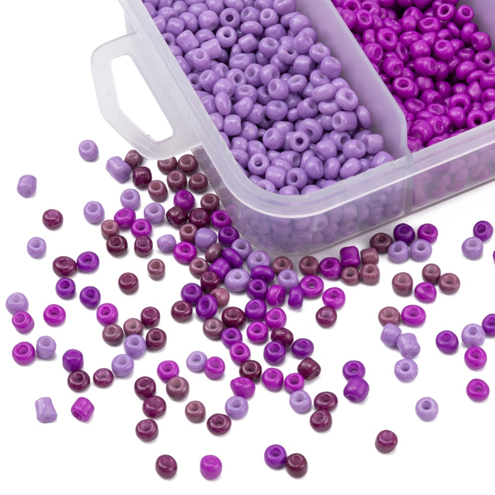 Rocailles Perlen Mix-Set 5 Farben 3-3,5mm Seed Beads 8/0 1900 Stück Rocailles Perlen Mix-Set 5 Farben 3-3,5mm Seed Beads 8/0 1900 Stück