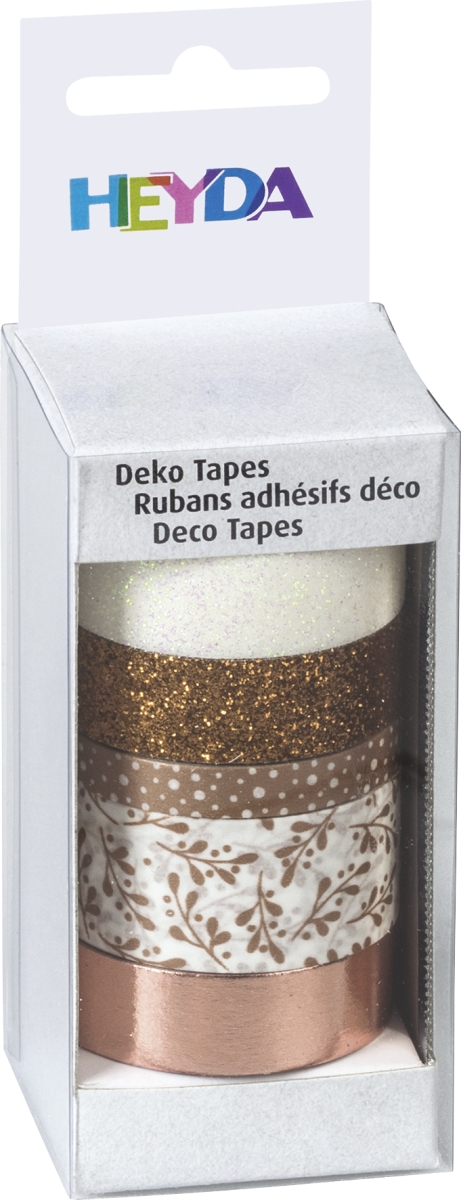 Deko Tapes "Effekt Mix" Rollen-Breite 0,6cm-1,8cm Länge 2m - 6,5m rosegoldfarben