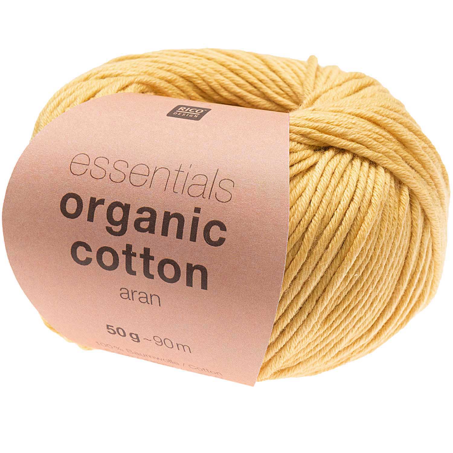 Rico Essential Organic Cotton aran Baumwollgarn 50g/90m Rico Essential Organic Cotton aran Baumwollgarn 50g/90m