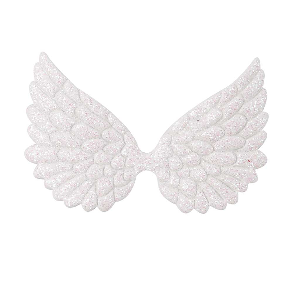 Engelflügel Stoff wattiert Glitter 8,5x6cm 5 Stück 