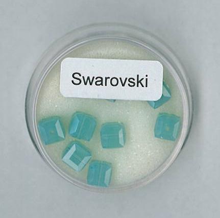 Swarovski Cube Pacific Opal, Würfelperle Glaswürfel