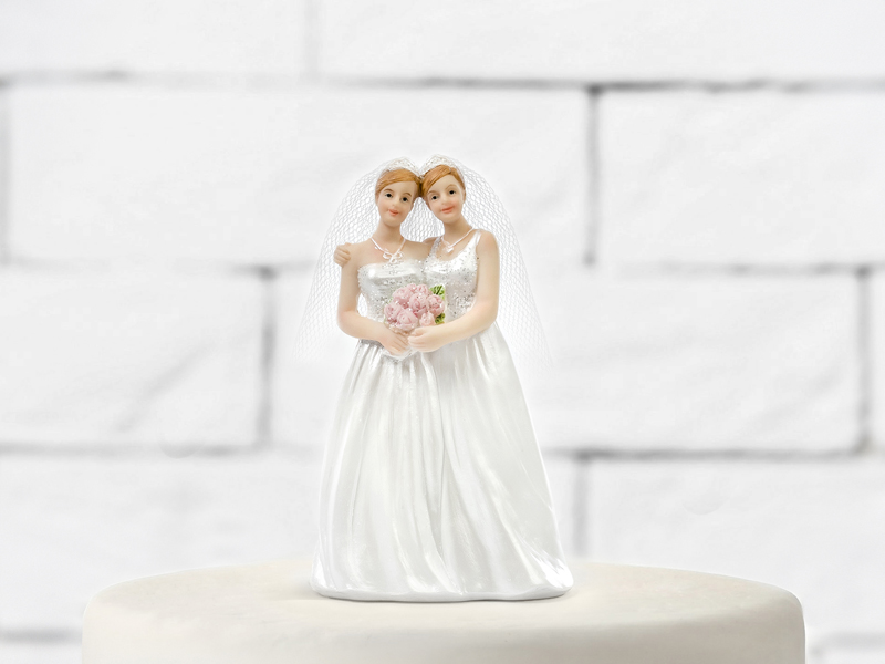 Cake Topper 2 Bräute Braut & Braut Tortenfigur Tortenaufsatz 10,5cm