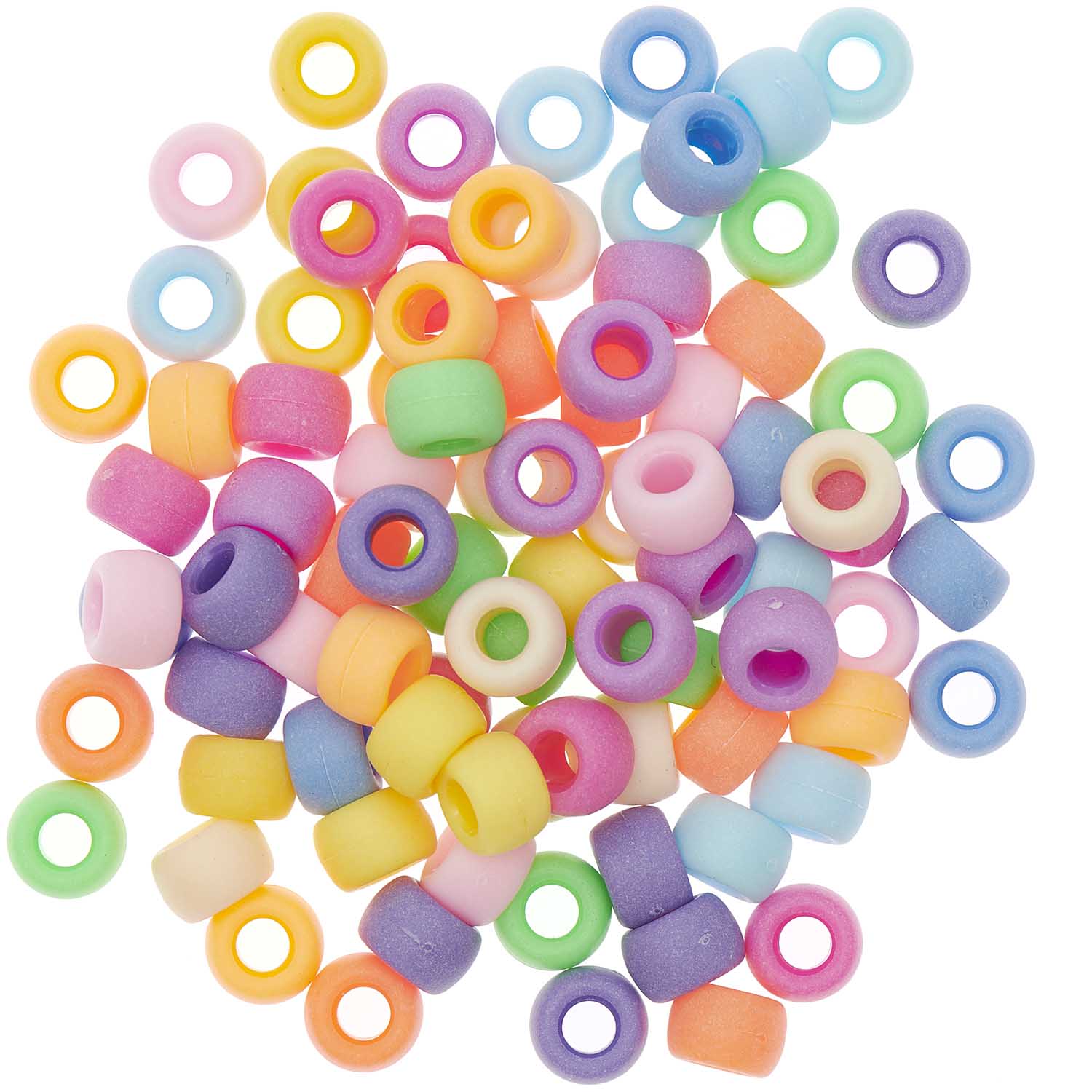 Pony Beads matt Regenbogen 9x6 mm Bohrung 3,5mm 400 Stück Pony Beads matt Regenbogen 9x6 mm Bohrung 3,5mm 400 Stück