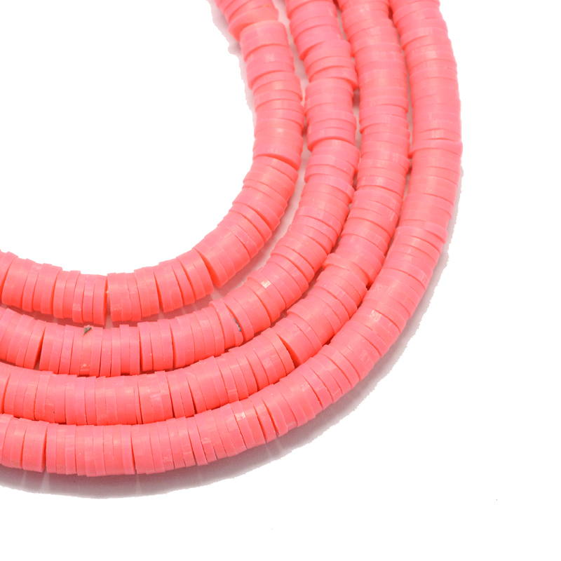 Polymerclay Perlen Scheiben 6x1mm koralle 380-400Stk./Strang Heishi Perlen Fimo Scheiben